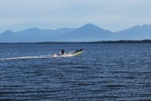 Boat off the coast Boat off the coast