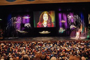 Nina Simons introduces a session at Bioneers 2009.