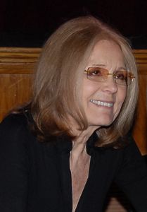 Gloria Steinem in the Brighton High School auditorium.